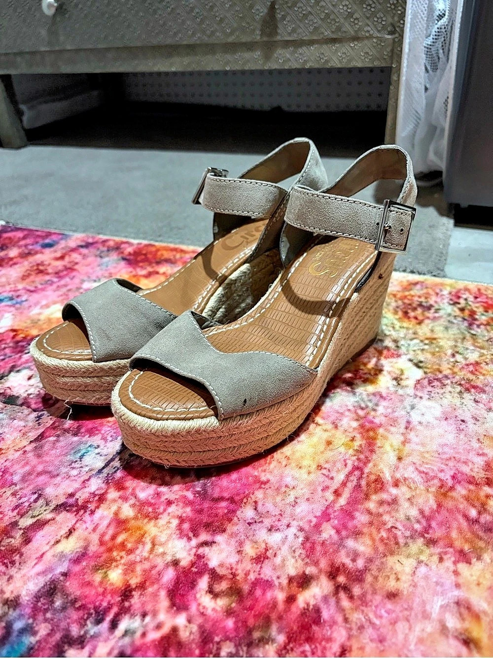 Circus Gray Wedge Sandals